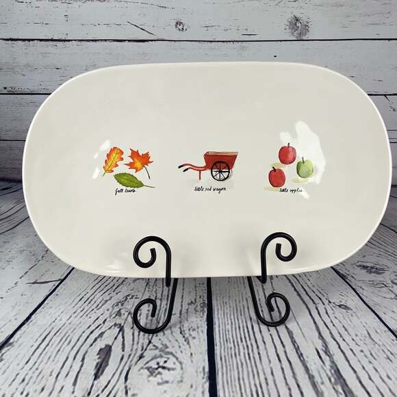 Rae Dunn Fall Autumn Oval Ceramic Platter - Picture 1 of 4